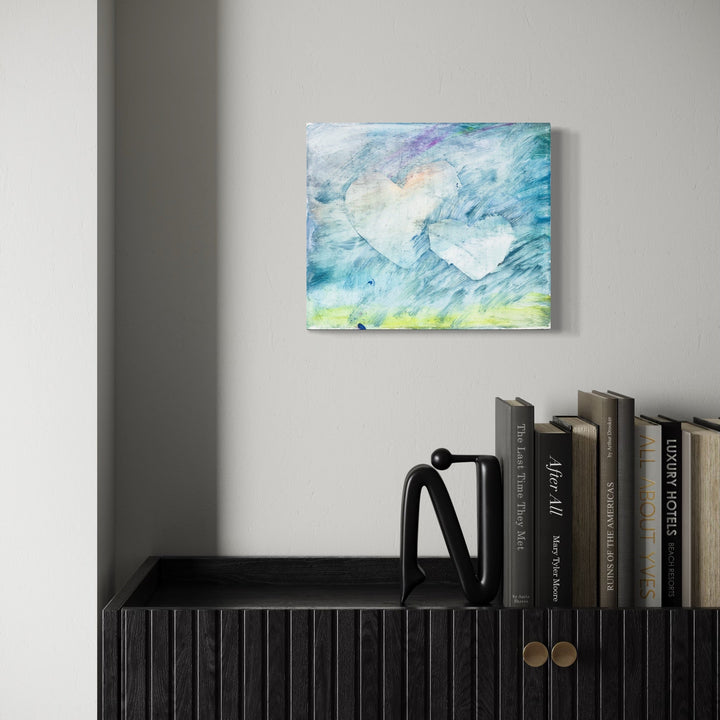 The artwork, the yenevelt, by Aliza Sternstein, displayed in a room.