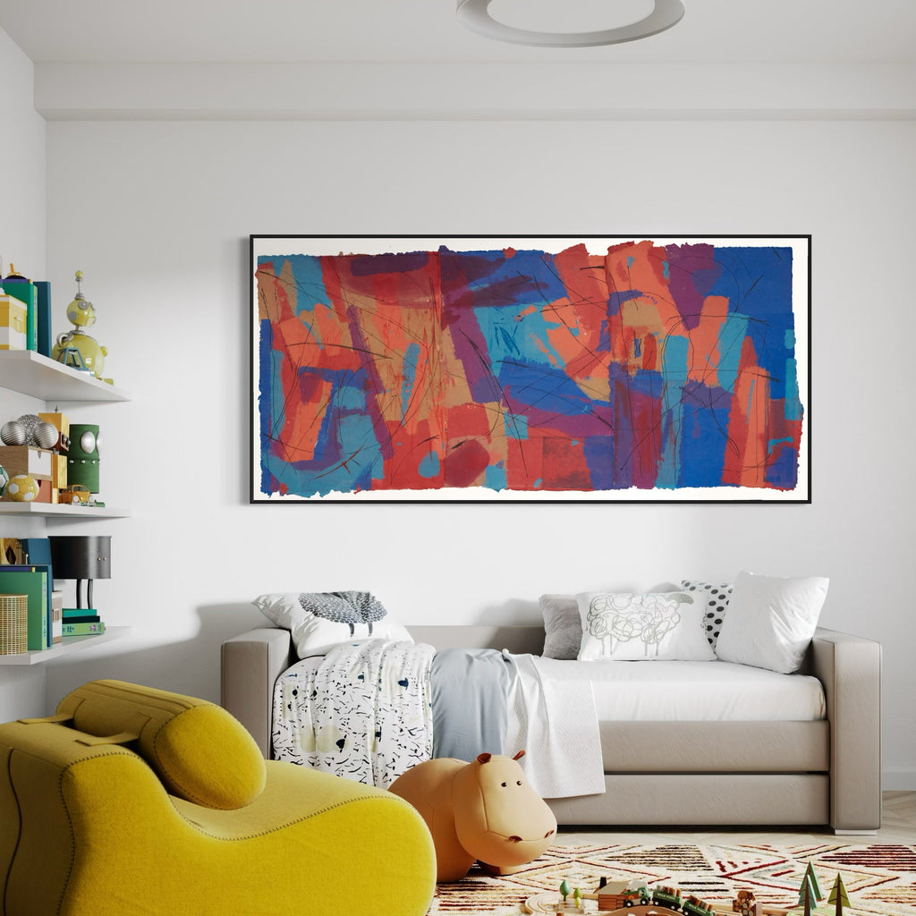 A photo of the artwork untitled #100, by Betty Friedman, hanging on a wall.