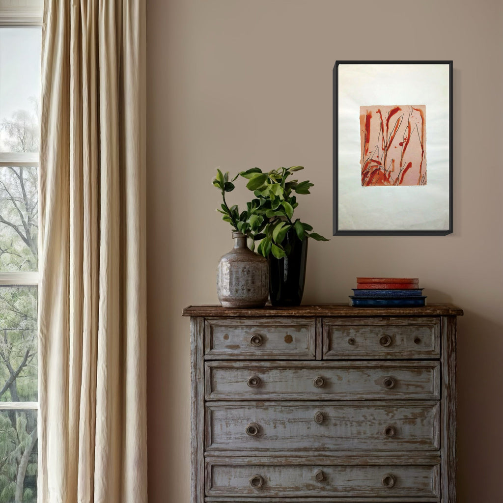 A photo of the artwork untitled #153, by Betty Friedman, hanging on a wall.