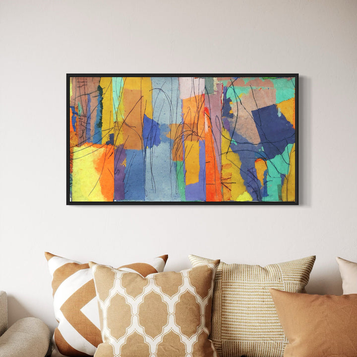 A photo of the artwork untitled #249, by Betty Friedman, hanging on a wall.