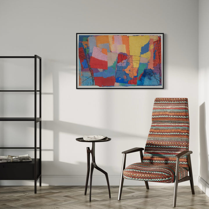 A photo of the artwork untitled #282, by Betty Friedman, hanging on a wall.