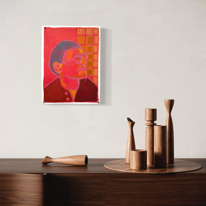 The artwork, untitled, by Chelsie Sunde, displayed in a room.