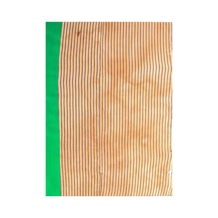 Meridan by Jodi Hays features a minimalist abstract composition with vertical black lines on a warm beige background, bordered by a vibrant green stripe, creating a balanced interplay of color and linear pattern in a contemporary art style.