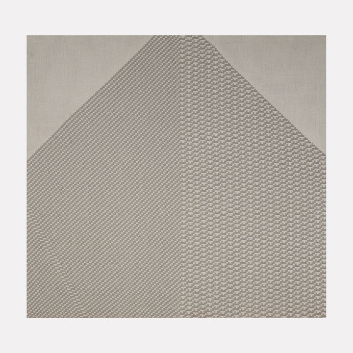 Algorithmic Textures (#4) by Craftwork displays a subtle geometric abstraction with interlocking textured patterns in muted beige tones, creating a refined and minimalist effect that highlights intricate layering and precision within the Curina art collection.