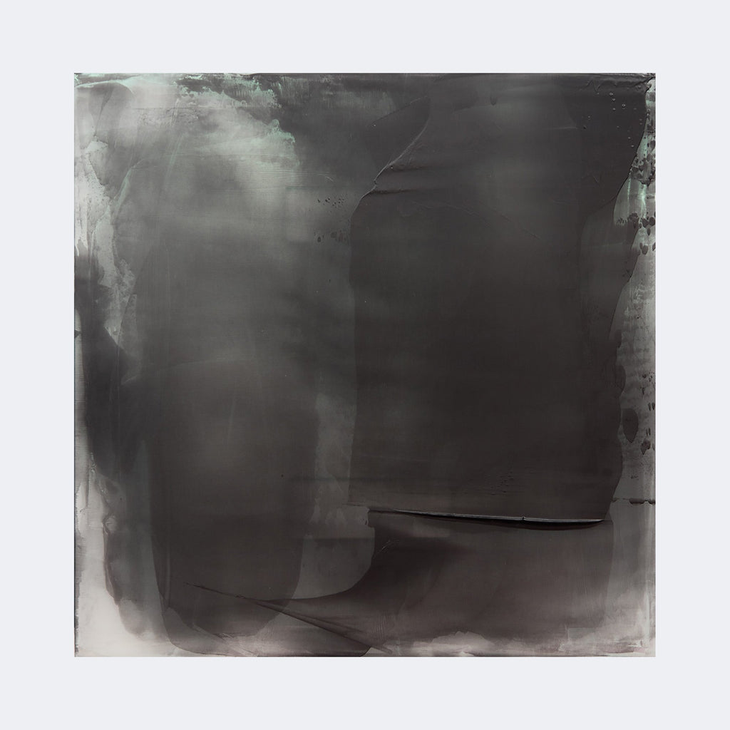 The artwork "Graphite Veil 9" by Debra Ramsay features a textured, smoky composition dominated by layered shades of gray and black, evoking a misty or shadowed veil effect. The soft, abstract forms and subtle tonal transitions resemble the atmospheric qualities found in works by Mark Rothko and Franz Kline, blending modern minimalism with moody expressionism.