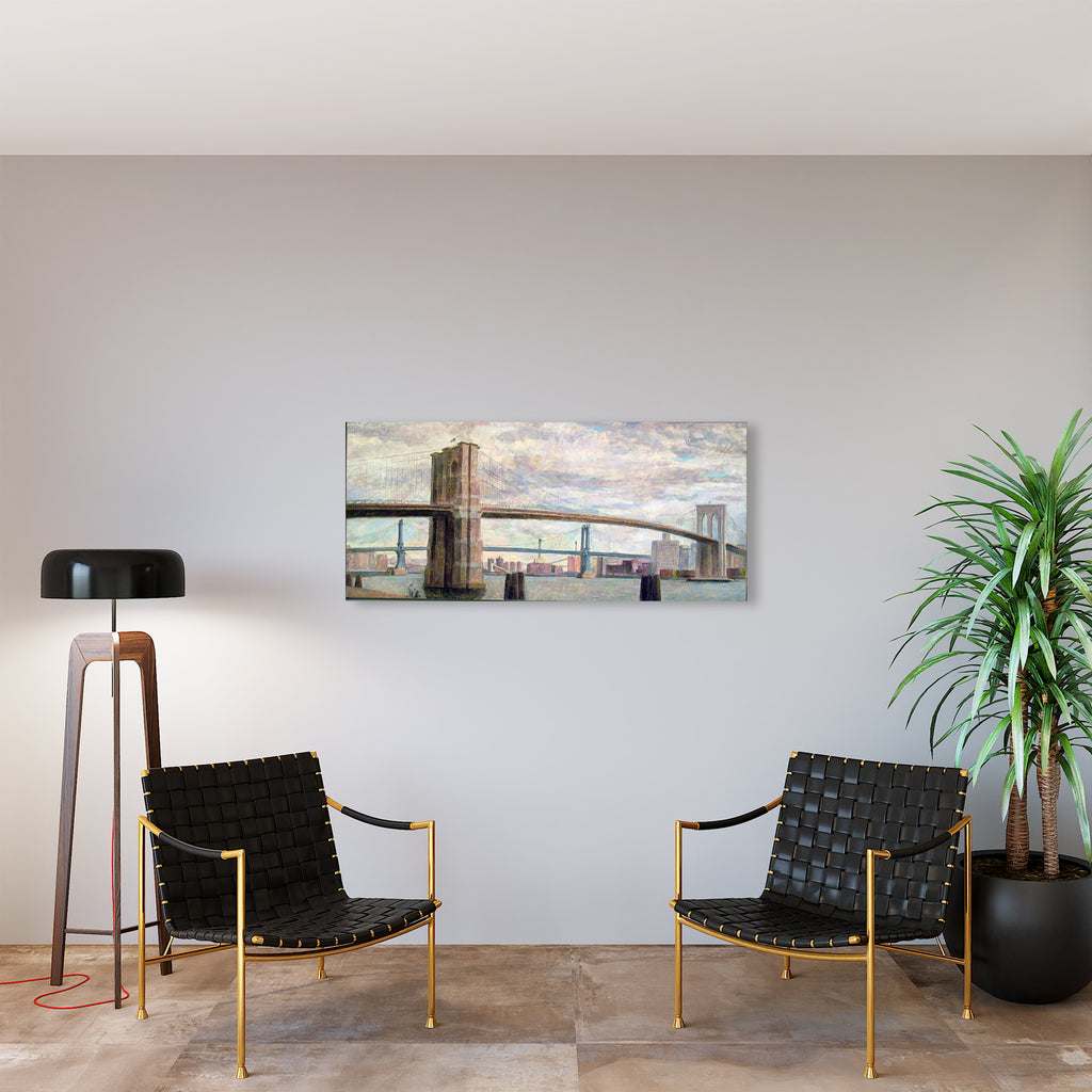 White Smoke Brooklyn Bridge, East River