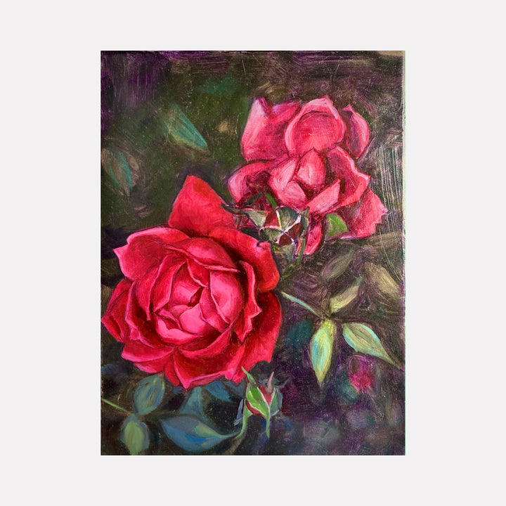 Dark Slate Gray Two roses