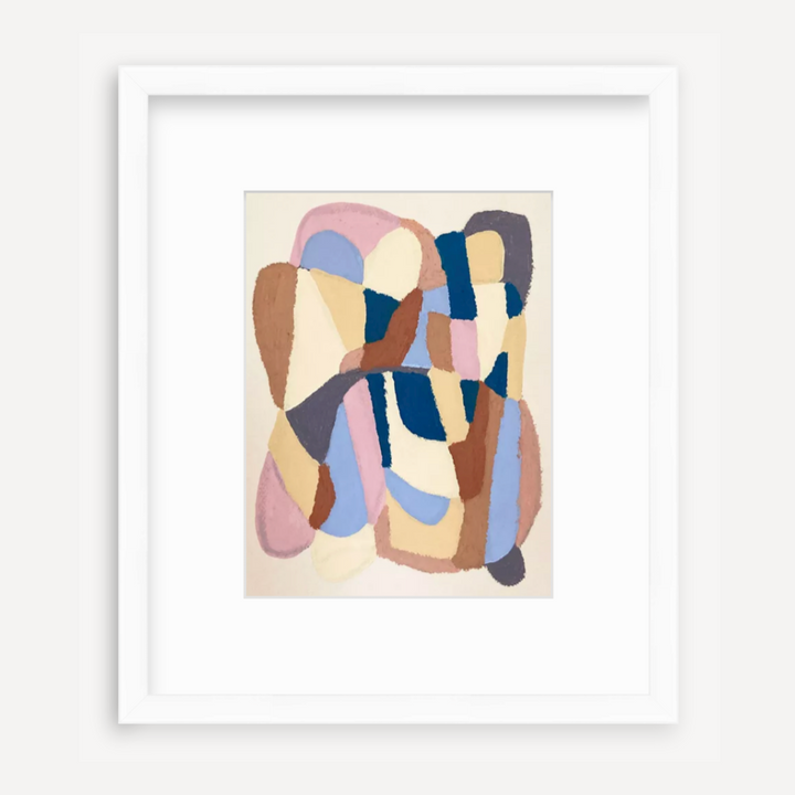 The artwork Pale Blue and Peach on Beige (Print) by Alicia Little.