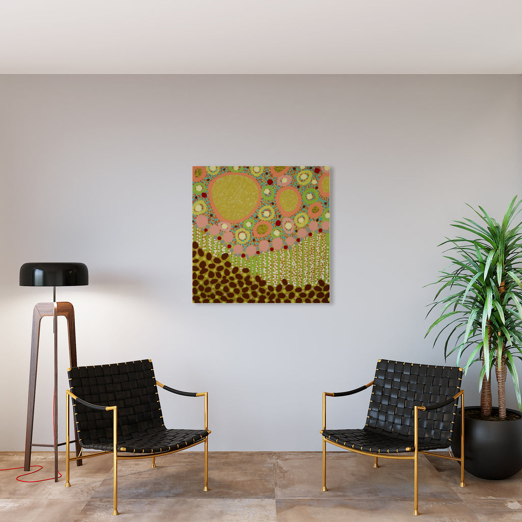 White Smoke Untitled (Yellow brown dots)