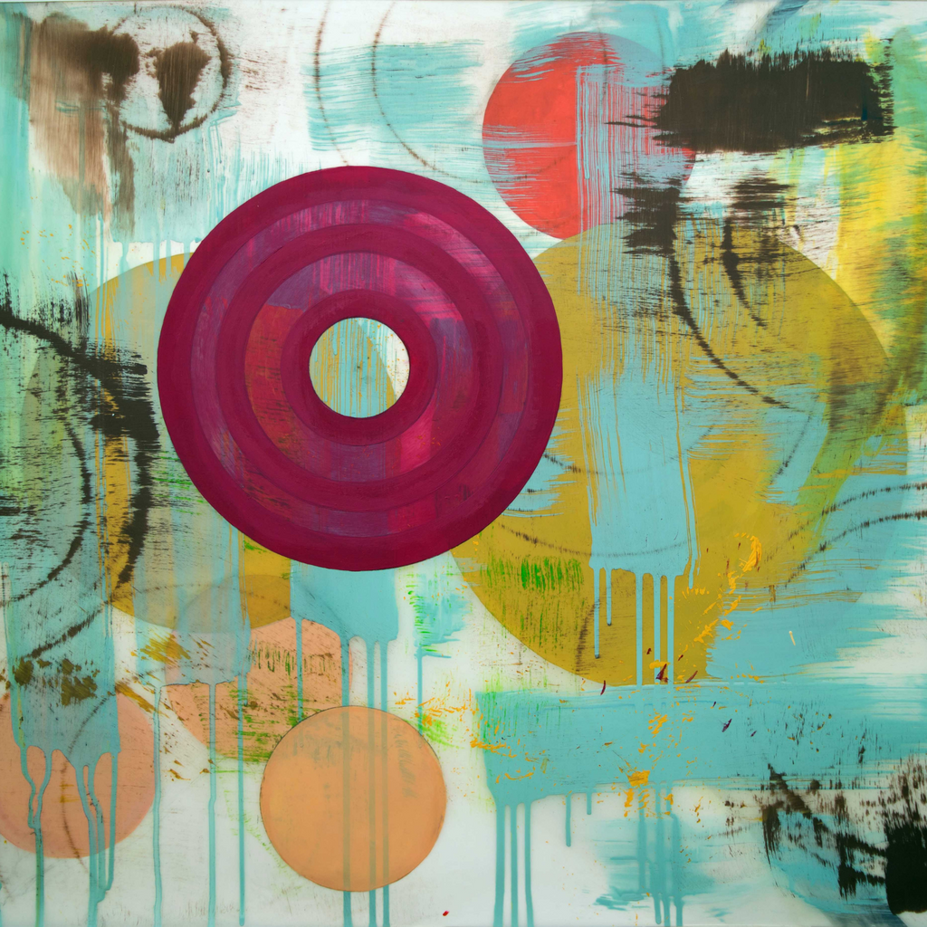 Dark Sea Green Untitled (pink circle)