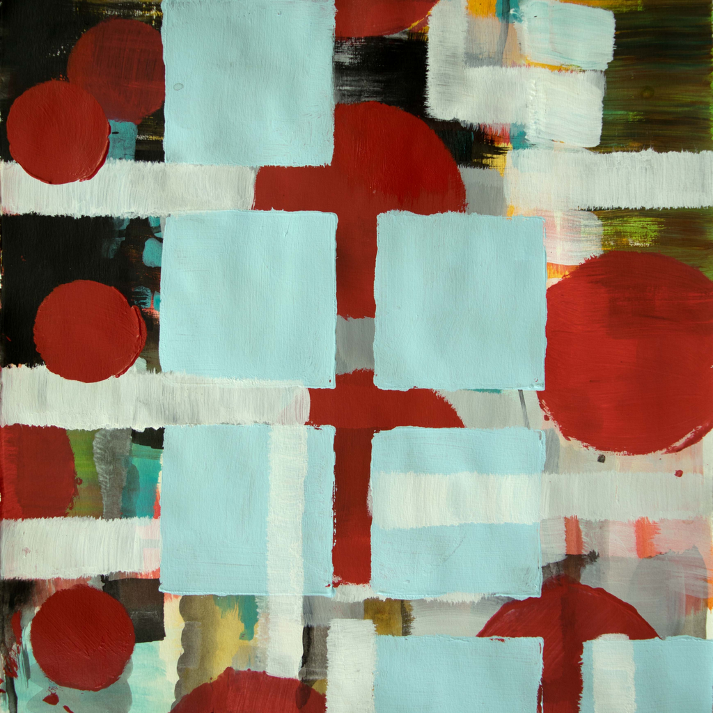 Gray Untitled (blue squares)