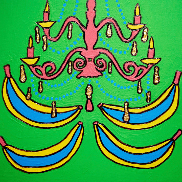 Lime Green Untitled (Banana Chandelier)