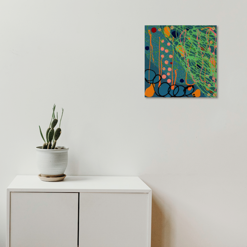 White Smoke Untitled (Blue Background)