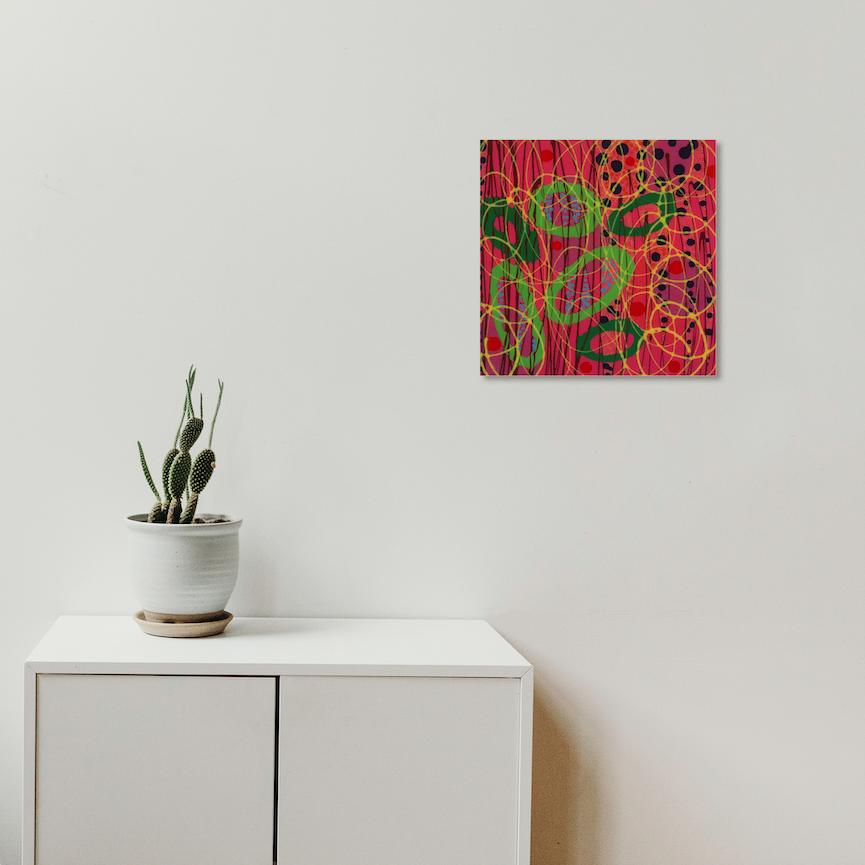 Light Gray Untitled (pink green rings)