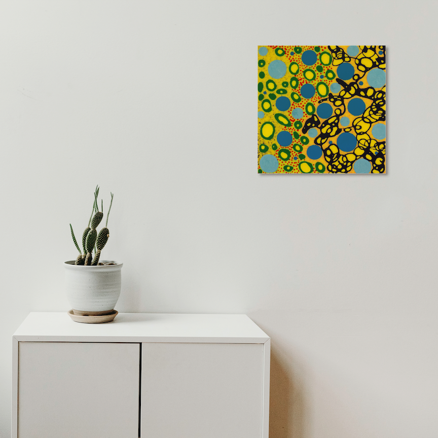 Light Gray Untitled (Yellow blue dots)
