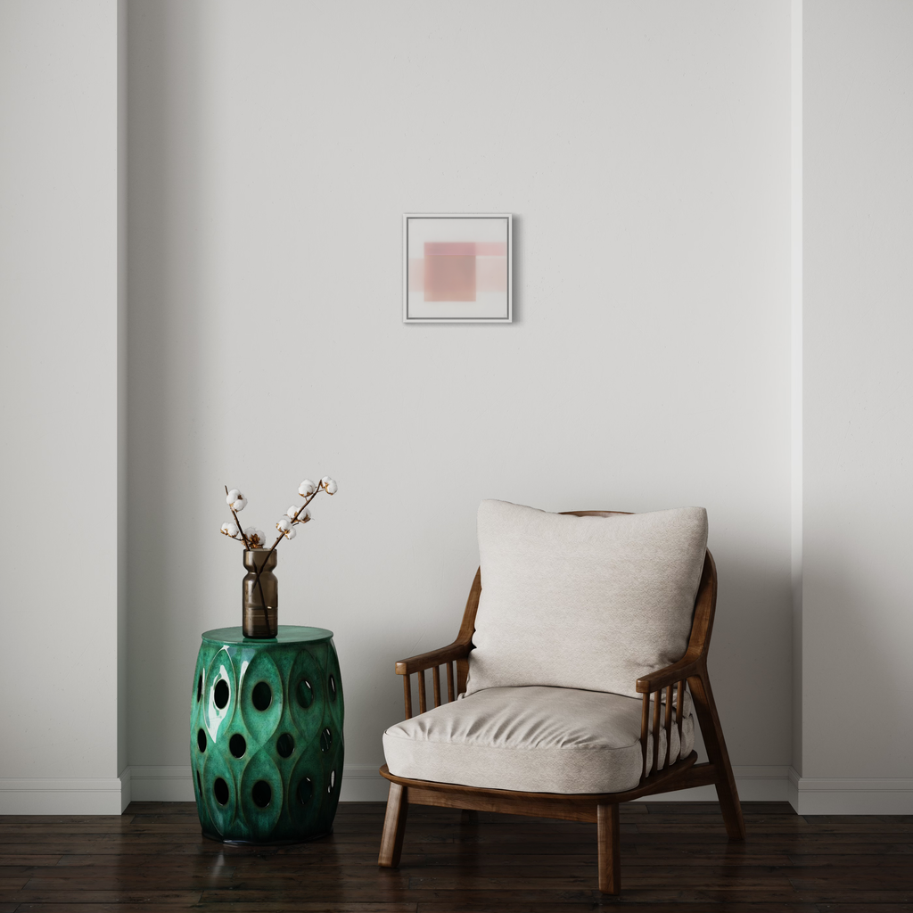 A photo of the artwork Twilight & Dawn_ 2_3_H, by Debra Ramsay, hanging on a wall.