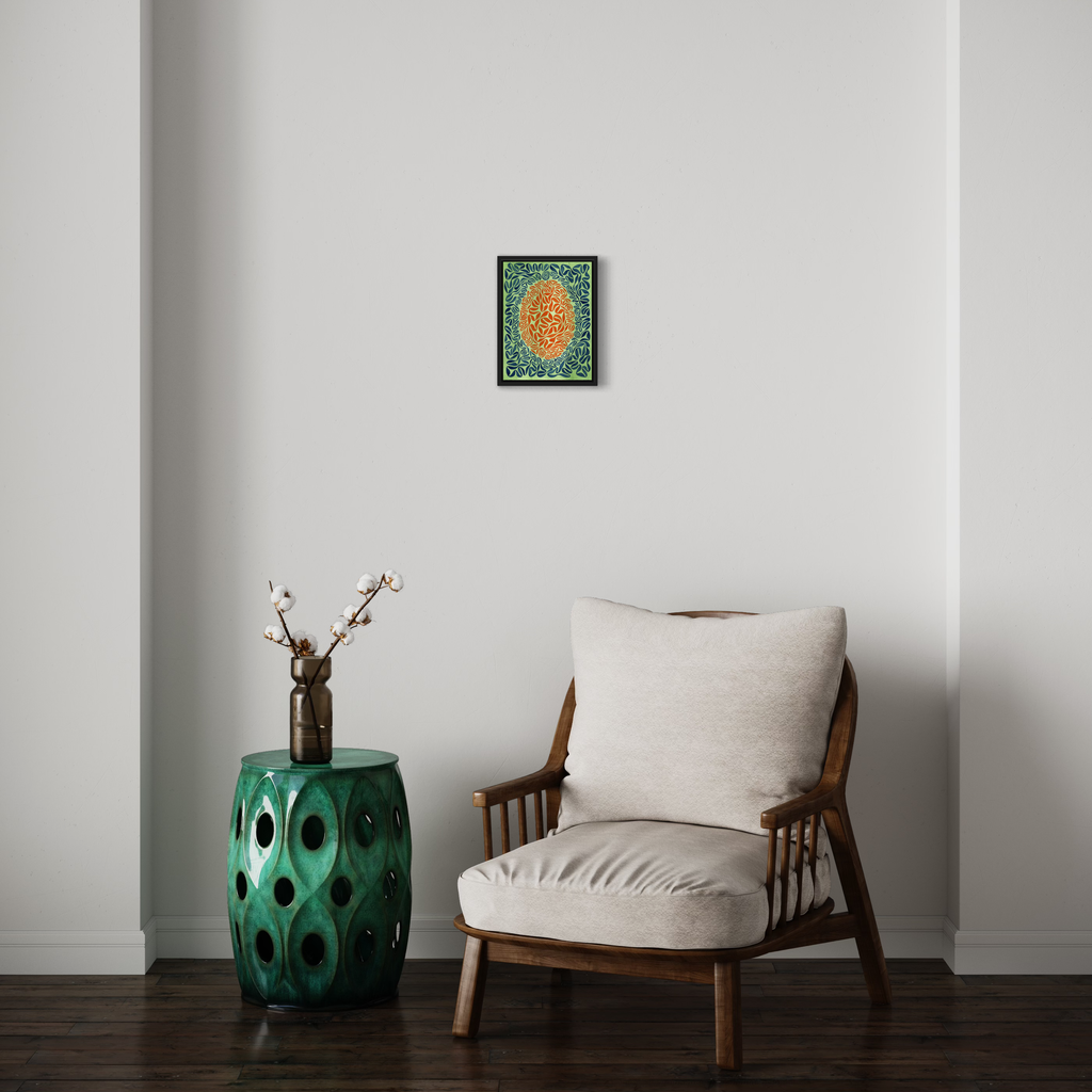 A photo of the artwork Untitled 081612, by Patricia Fabricant, hanging on a wall.