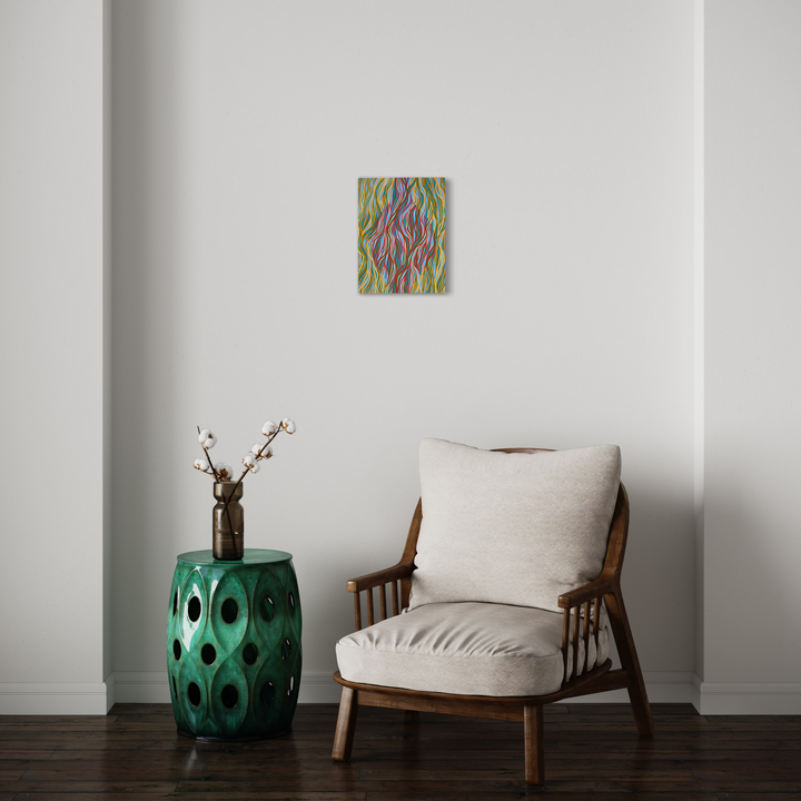 A photo of the artwork Untitled 101221, by Patricia Fabricant, hanging on a wall.