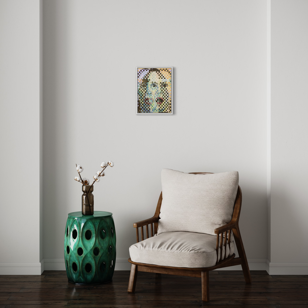 A photo of the artwork Venn Diagram Anxious/Shocked, by Patricia Fabricant, hanging on a wall.