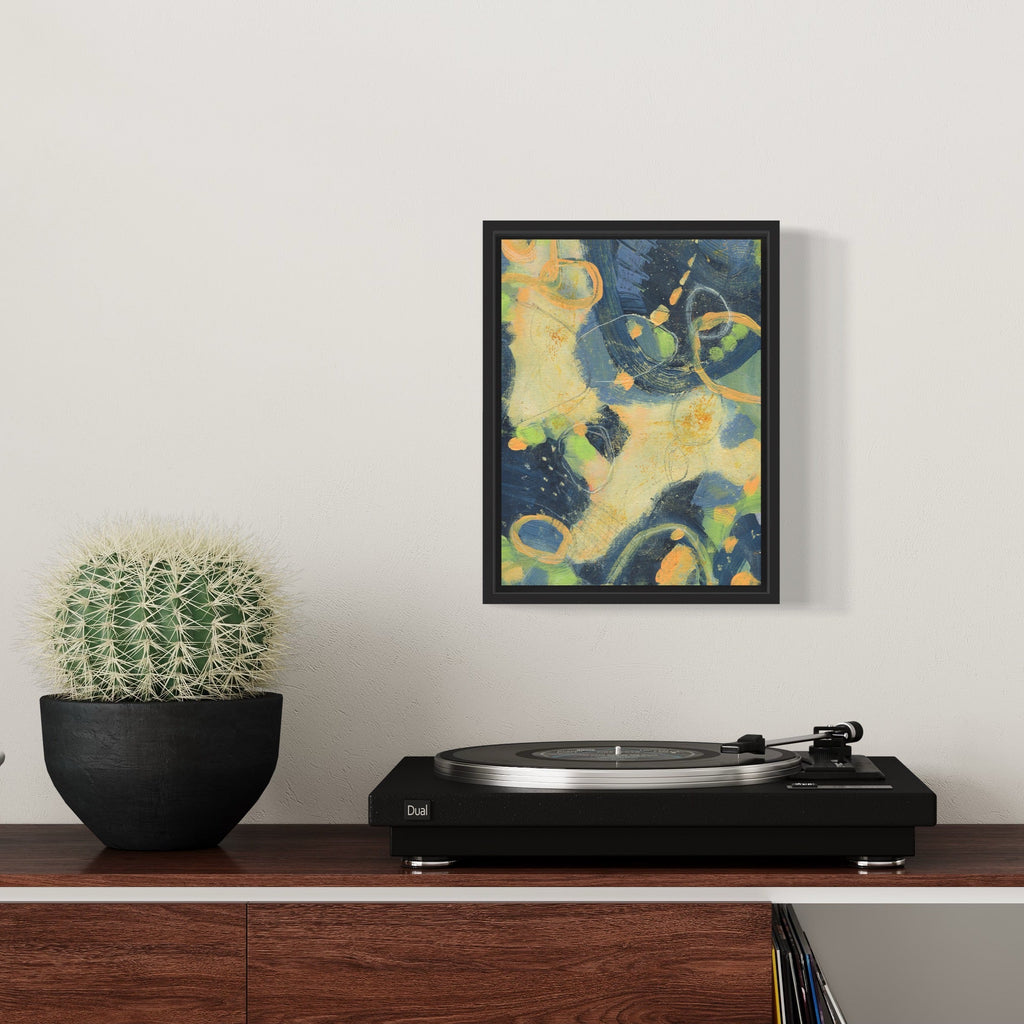 Dark Slate Gray Blue Yellow Abstract 1