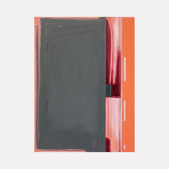 The artwork Interstices (maroon element), by Cora Jane Glasser