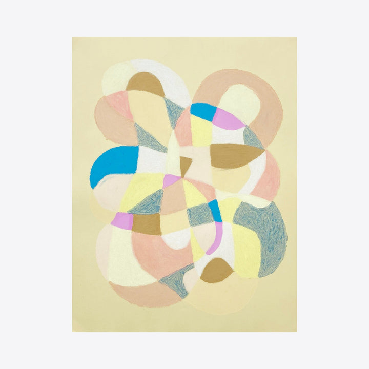 The artwork Light Tan, Yellow, Pink, Blue on Light Yellow (Print) by Alicia Little.