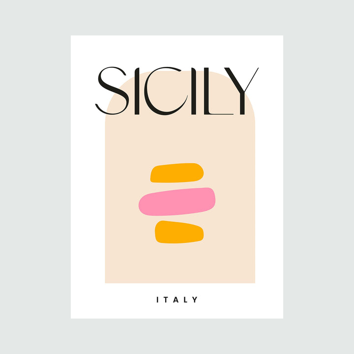 The artwork Sicily Travel Poster, by Alina Glotova