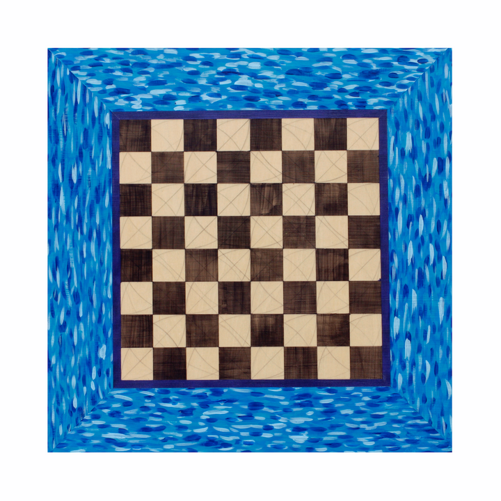 The artwork Blue Chess Board, by Aaron HIllebrand